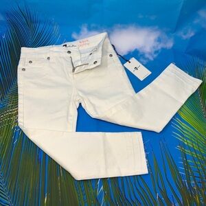 7 For All Mankind White Ankle Skinny Jeans
